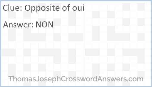 Opposite of oui Answer