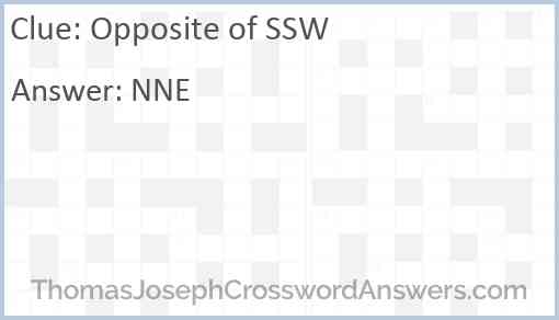 Opposite of SSW Answer