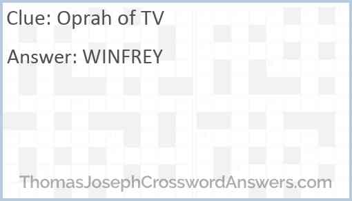 Oprah of TV Answer