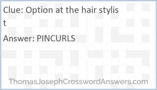 Option at the hair stylist Answer