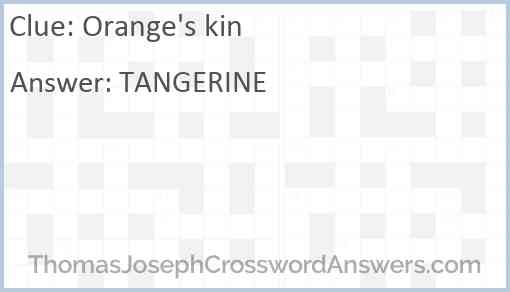Orange's kin Answer