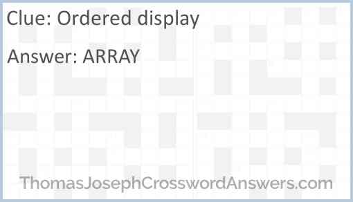 Ordered display Answer