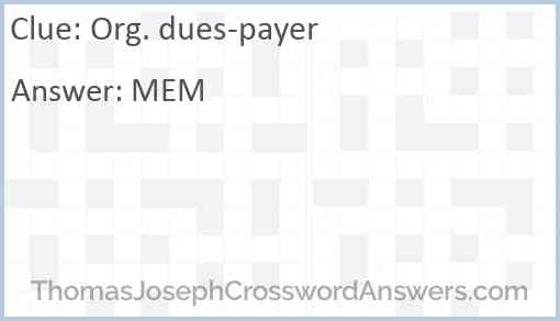 Org. dues-payer Answer