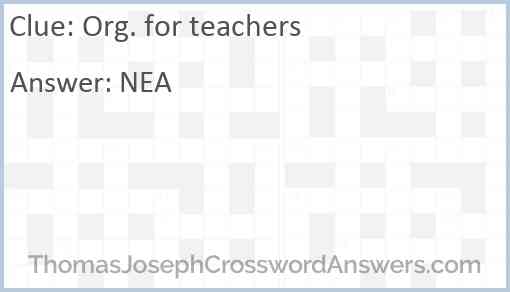 Org. for teachers Answer