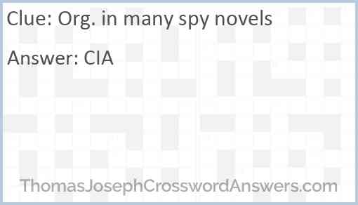 Org. in many spy novels Answer