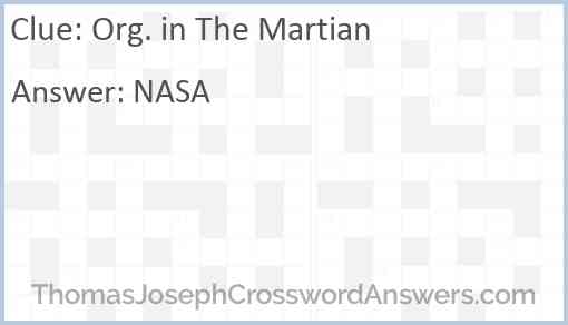 Org. in The Martian Answer