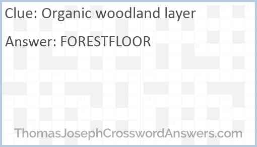 Organic woodland layer Answer