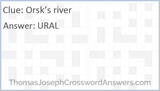 Orsk’s river Answer