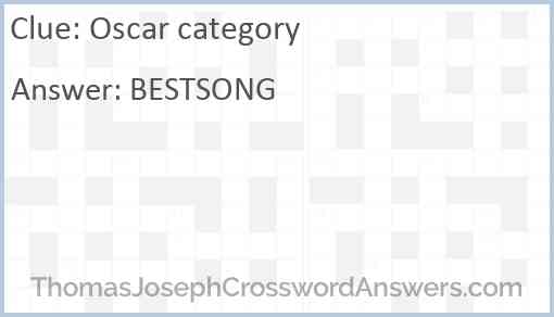 Oscar category Answer