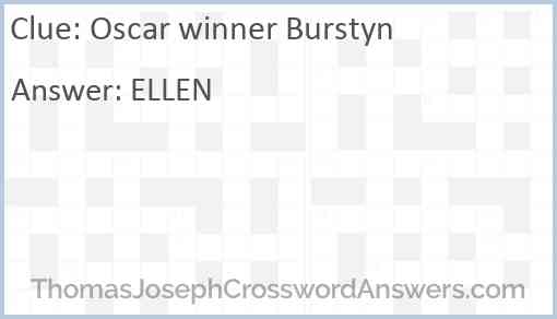 Oscar winner Burstyn Answer