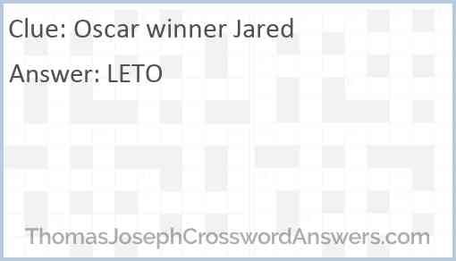 Oscar winner Jared Answer
