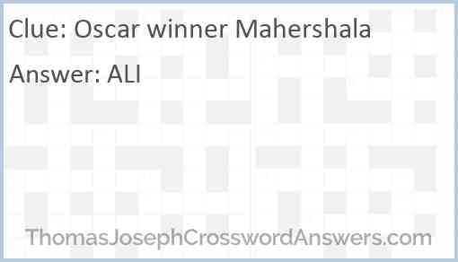 Oscar winner Mahershala Answer