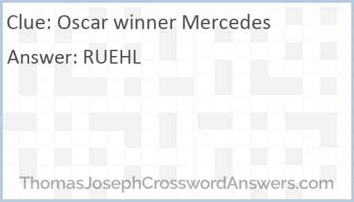 Oscar winner Mercedes Answer