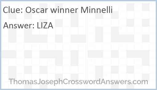 Oscar winner Minnelli Answer