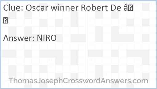 Oscar winner Robert De — Answer