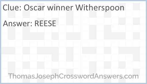 Oscar winner Witherspoon Answer