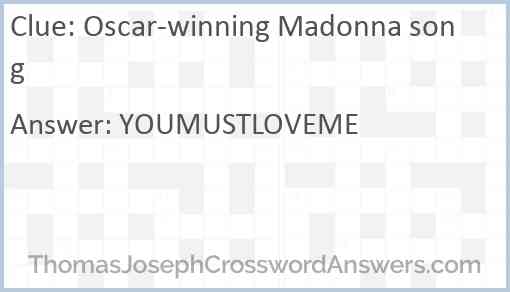 Oscar-winning Madonna song Answer