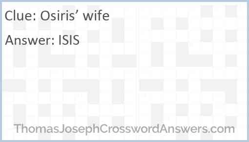 Osiris’ wife Answer