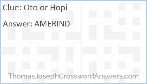 Oto or Hopi Answer
