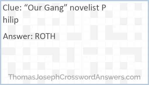 “Our Gang” novelist Philip Answer