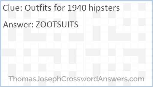 Outfits for 1940 hipsters Answer
