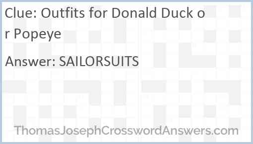 Outfits for Donald Duck or Popeye Answer