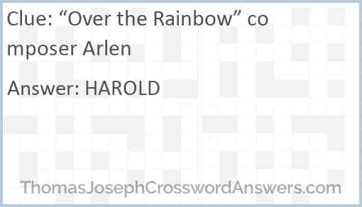 “Over the Rainbow” composer Arlen Answer