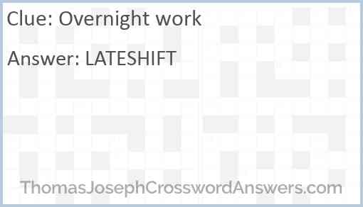 Overnight work Answer