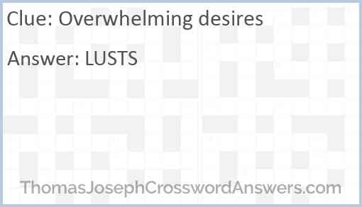 Overwhelming desires Answer