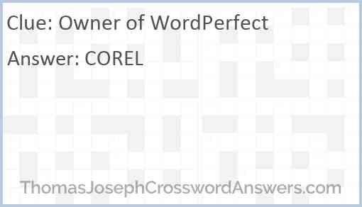Owner of WordPerfect Answer