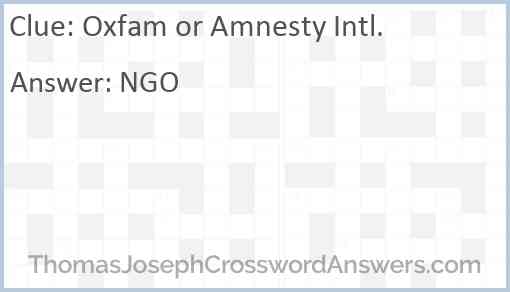 Oxfam or Amnesty Intl. Answer
