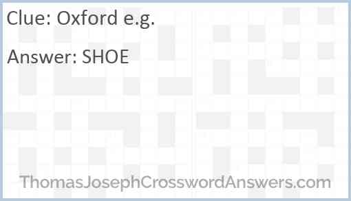 Oxford e.g. Answer