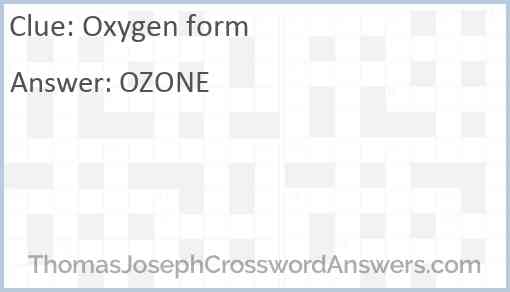 Oxygen form Answer