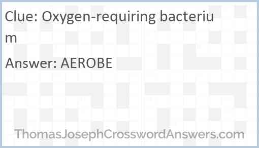 Oxygen-requiring bacterium Answer
