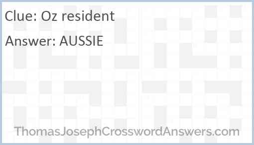 Oz resident Answer