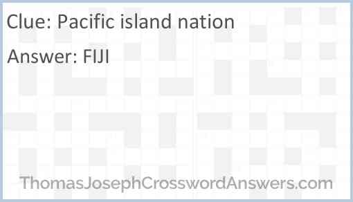 Pacific island nation Answer