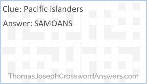 Pacific islanders Answer