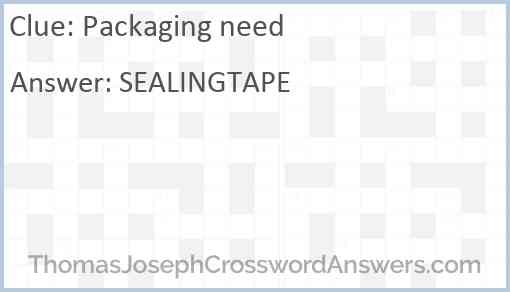 Packaging need Answer