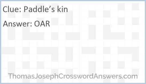 Paddle’s kin Answer