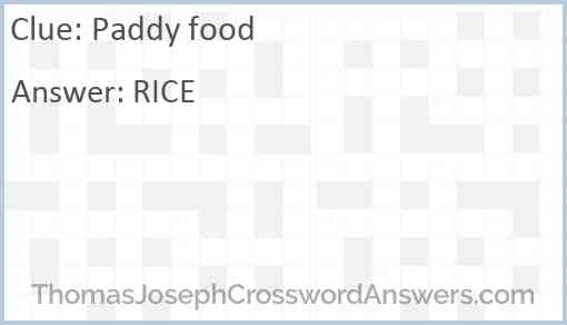 Paddy food Answer