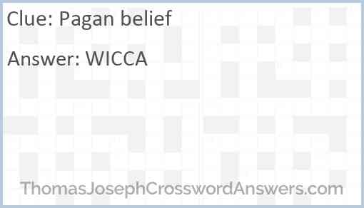 Pagan belief Answer