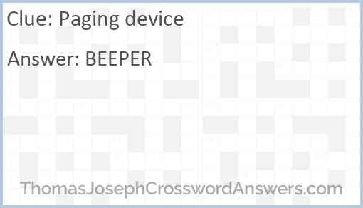 Paging device Answer