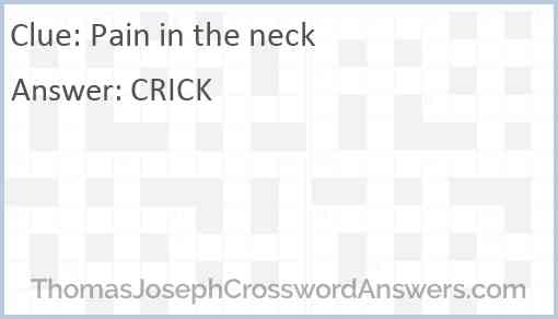 Pain in the neck Answer