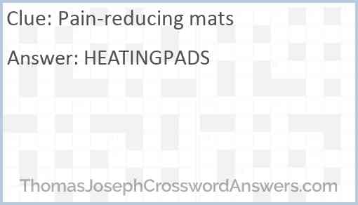 Pain-reducing mats Answer