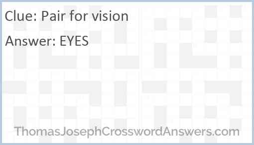 Pair for vision Answer