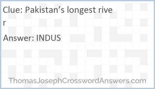 Pakistan’s longest river Answer