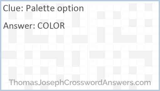 Palette option Answer