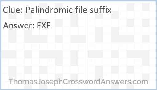 Palindromic file suffix Answer