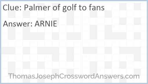 Palmer of golf to fans Answer