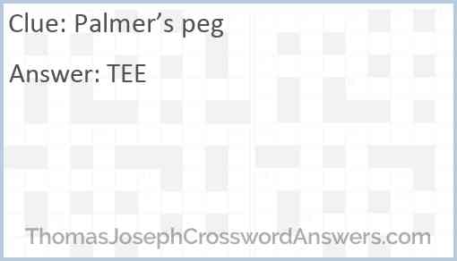 Palmer’s peg Answer